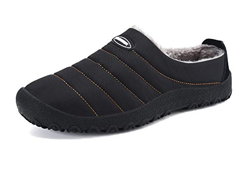 Zapatillas de Estar para Casa Hombre Mujer Invierno Calentitas Zapatillas de Deporte con Suela Antideslizante,Negro,38