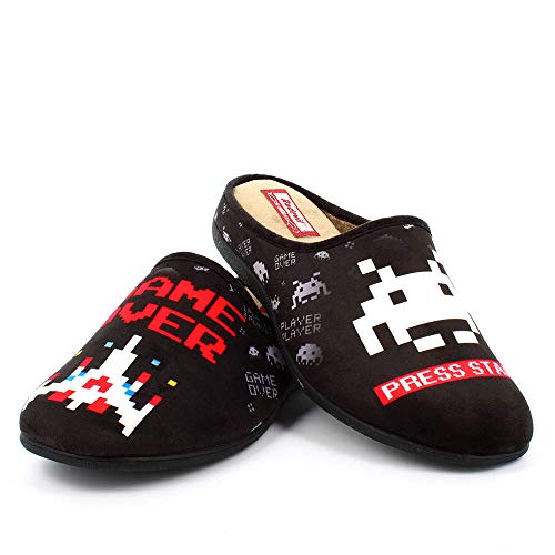 Zapatillas inspiradas en Space Invaders cómodas Andar por casa - Gamer Retro (Numeric_41)