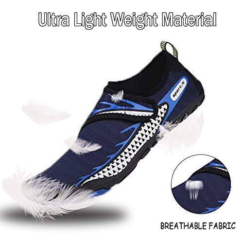 Zapatos de Agua Hombre Mujer Secado Rápido Antideslizante Adulto Senderismo Buceo Surf Zapatos de Playa para Ejercicio Acuático(SH.Azul Oscuro,41 EU)