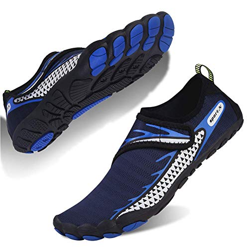 Zapatos de Agua Hombre Mujer Secado Rápido Antideslizante Adulto Senderismo Buceo Surf Zapatos de Playa para Ejercicio Acuático(SH.Azul Oscuro,41 EU)