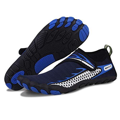 Zapatos de Agua Hombre Mujer Secado Rápido Antideslizante Adulto Senderismo Buceo Surf Zapatos de Playa para Ejercicio Acuático(SH.Azul Oscuro,41 EU)