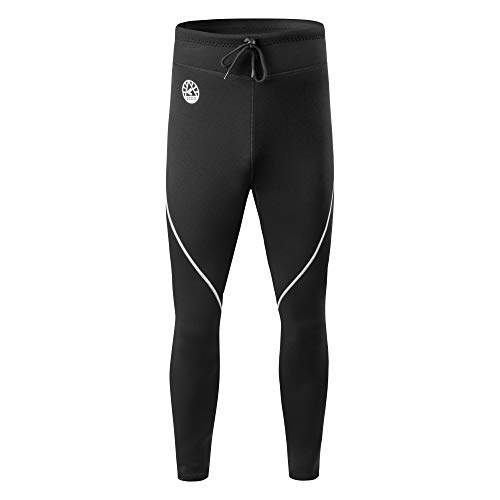 ZCCO Pantalones de Neopreno para Hombre, Pantalones Largos de Neopreno de 1,5 mm para Hacer Surf, Kayak, natación, Buceo, piragüismo (Gris, S)