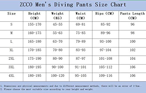 ZCCO Pantalones de Neopreno para Hombre, Pantalones Largos de Neopreno de 1,5 mm para Hacer Surf, Kayak, natación, Buceo, piragüismo (Negro, XL)