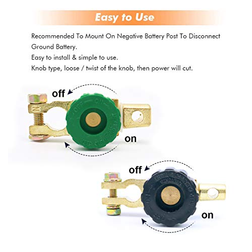 ZHITING 2 piezas Interruptor de Batería 12V Interruptor de Desconexión Universal Battery Switch de Corte Maestro para Camion Coche