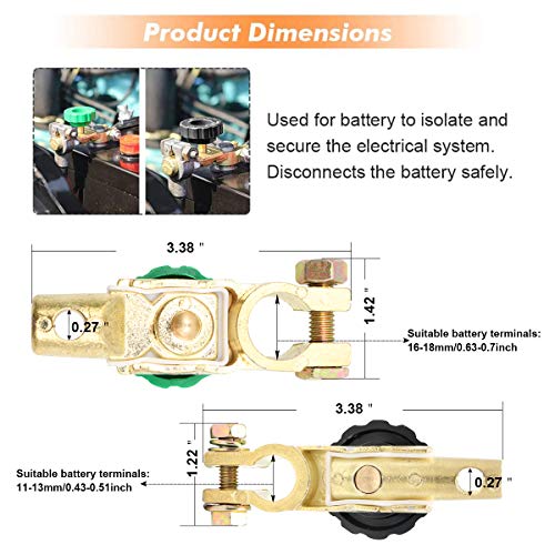 ZHITING 2 piezas Interruptor de Batería 12V Interruptor de Desconexión Universal Battery Switch de Corte Maestro para Camion Coche