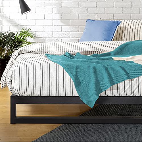 ZINUS Trisha Estructura de cama metálica de 18 cm, Base para colchón, Somier de láminas de madera, Para adultos, niños, adolescentes, 90 x 190 cm, Negro