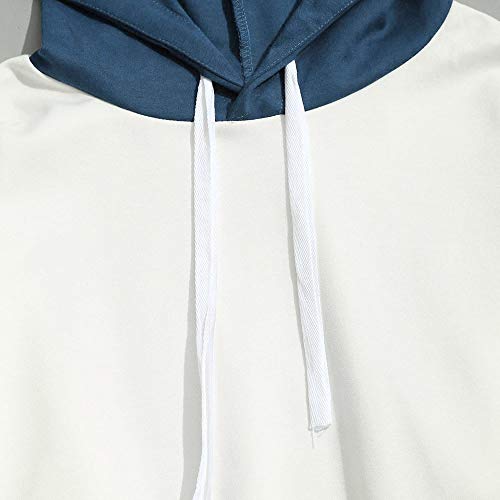 ZODOF Overdose Sudadera Hombres Patchwork Slim Fit Hoodie OtoñO Moda Outwear Nueva Blusa Adolescente Top 2019 Sudadera,Blanco