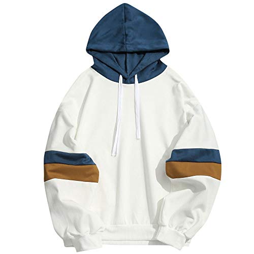 ZODOF Overdose Sudadera Hombres Patchwork Slim Fit Hoodie OtoñO Moda Outwear Nueva Blusa Adolescente Top 2019 Sudadera,Blanco