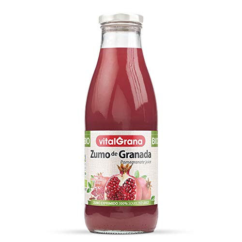 Zumo de Granada Ecológico de Vitalgrana - BIO - 100% Natural - Sin Azúcar Añadido ni Conservantes ni Colorantes - 750ml - 6 unidades