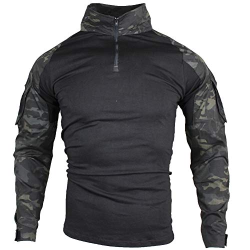 zuoxiangru Camiseta de Combate táctica para Hombres, Camisa Multicam Transpirable Ripstop para Caza Militar Airsoft (Aymc, EU S=Tag L)