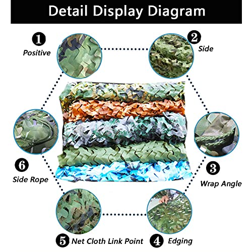 ZWFF Tela Camuflaje Sombra - Tela Toldo Camo De Camo Color Océano Malla De Camo Oxford De 210d Sol Y Resistencia Al Envejecimiento para Sun Shade Outdoor(Size:6x8m/19.7x26.2ft,Color:Color del océano)