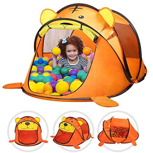 ZXCV Tienda portátil para niños Tiger Tienda de Juegos para niños al Aire Libre Tienda de Juguetes emergente Grande Redes de Interior Baby Ball Pool Pit Toys,A