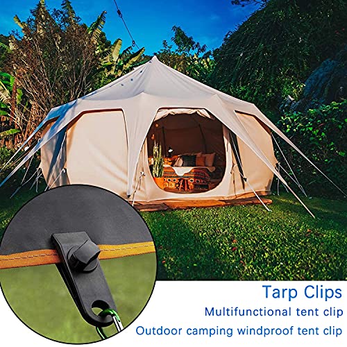 10 Pzs Clips De Lona + 5 Pzs Parches De Reparación De Carpa, Tarp Clips Carpa Clip Abrazadera De Toldo, Clip para Tienda para Toldos, Carpas, Jardinería, Cámping, Tarp, Caravanas