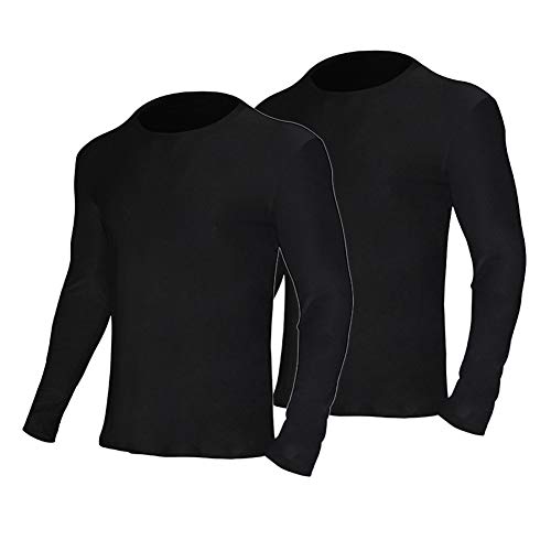 2 Pack de ropa interior térmica Tops para hombres de manga larga invierno equipo ropa interior caliente capa base ultra suave térmica clima frío