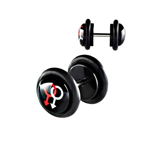 2 pcs designgoods pendientes de acrílico himmelstürmer maricas pendientes túnel negro diámetro 10 mm