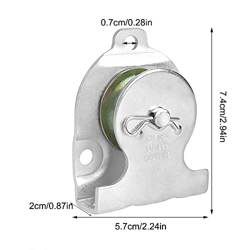 2 Piezas Polea Simple, Polea Techo, Polea con Rodamiento de Bolas, Juego Simple de Polea Ganchos Simples en Galvanizado, para Máquinas de Poleas, Equipos de Fitness, Capacidad de Carga 190 kg