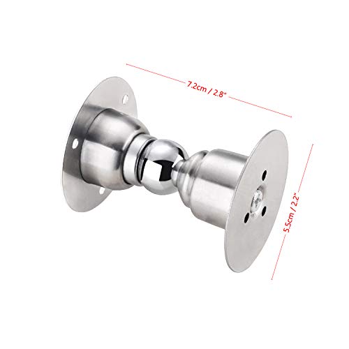 2 Piezas Tapón de Puerta Magnético , Tapón de Puerta de Acero Inoxidable con Cinta Adhesiva de Doble cara de 3 m o Tornillo - Perforación Inútil / Perforación de Doble Propósito