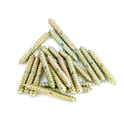 20 piezas tornillo de espiga 5 * 40mm tornillos con acabado de cabeza de espiga tornillos autorroscantes para carpintería muebles pasador de fijación tornillo de doble extremo