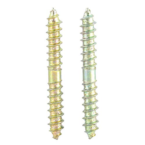 20 Unids 5 * 40Mm Tornillo Pasador Hierro Doble Tornillo de Acabado Revestimiento de Zinc Roscado Autorroscante Tornillo Madera A Madera Tornillo Pasador Conexión de Madera