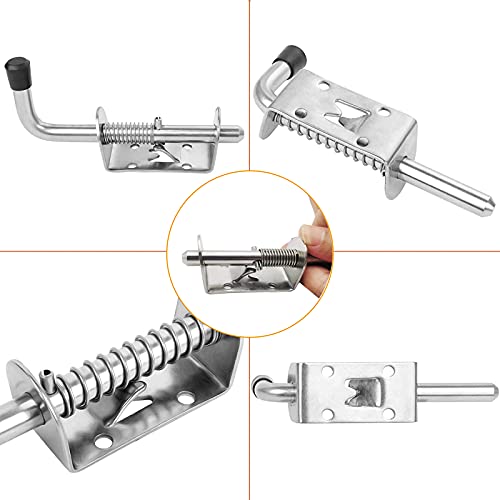 3 Piezas Pestillo de Muelle Cierre de Resorte para Puerta Puertas de Remolque Pestillo Perno De Cerradura De Puerta con Manija De Goma para Puertas De Cobertizo Ventanas Cerraduras De Piso De Garaje
