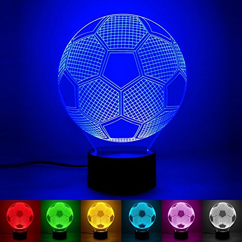 3D Ilusión óptica Lámpara LED Luz de noche Deco LED Lámpara 7 colores de control remoto con Acrílico Plano & ABS Base & Cargador usb