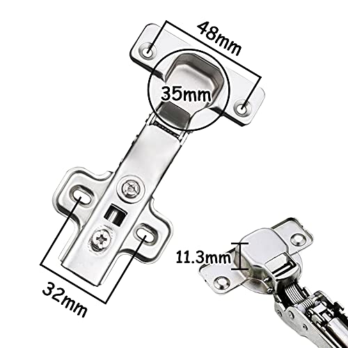 4pcs Bisagras cazoleta Rectas 105° con Clip Amortiguador regulación, Bisagras para Armario con Bisagra,Cierre Suave Bisagras,Automática Amortiguación Integradaspara Puertas