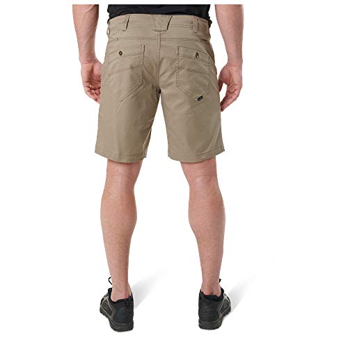 5.11 Pantalones Cortos tácticos Athos para Hombre, Entrepierna de 25,4 cm, Refuerzo para Correr, Sarga elástica, Estilo 73338, Hombre, 73338, Piedra, 28