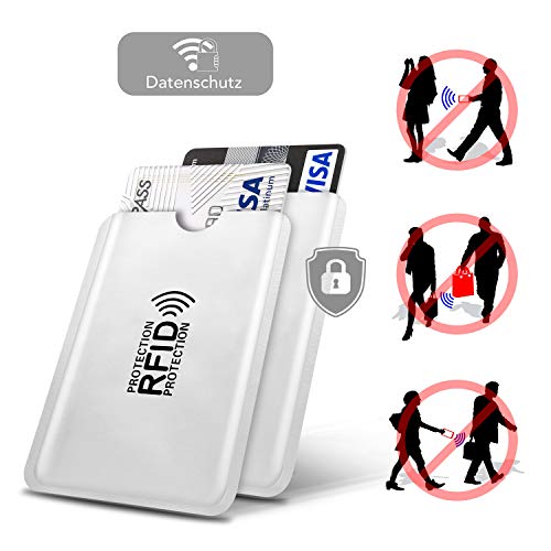 6 Pack PAMIYO Protector de Tarjetas de Credito RFDI, Protección 100% de NFC Bloqueo Blocker Card para Tarjeta de Crédito, Débito y Tarjeta de Identificación - Aluminio[6 Protectores Tarjeta Credito]