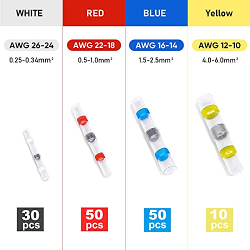 670PCS Encogimiento del Calor de Conectores de Cable, Bst4u 140PCS Terminal de Alambre Sellado de Soldadura Aislado a Prueba de Agua y 530PCS El Terminal de Alambre Encogible de Tubo Termorretráctil