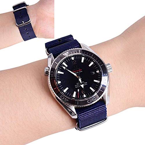 6pcsCorrea de Repuesto,Reloj Bandas,Correa de Nailon Trenzada Clásica,Correa de Tela con Hebilla,Correa de Reloj de Nailon Estilo NATO,Estilo Militar Correas Estilo Buzo 18mm 20mm 22mm