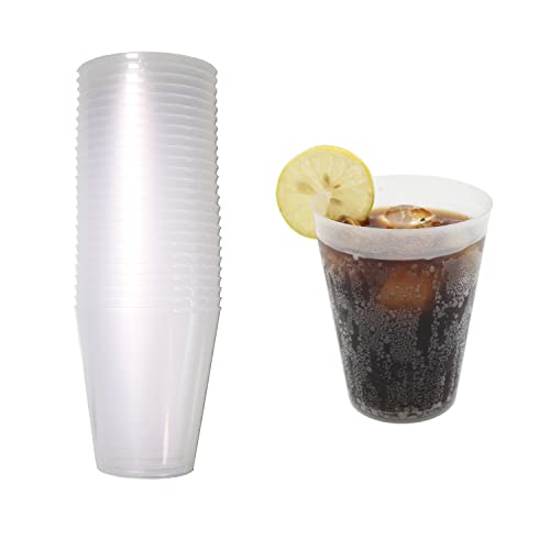 8around-25 Vasos Plástico Irrompibles Flexible Reutilizable,500ml,Blancos Translucidos, Coctel Mojito Cubata Sidra Fiestas Camping Playa Picnic Barcos