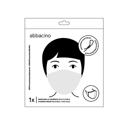 Abbacino mascarilla higiénica reutilizable para adulto color gris con ajuste nasal