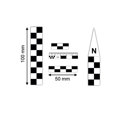 Accesorios de Expertos, Juego de Escala de Fotos, Flecha arqueológica, Herramienta de Equipamiento de Norte, Regla de Tatort, plástico, Foto de Prueba forensica Blanco y Negro, 10 cm de dictámenes