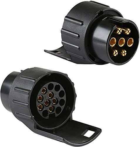 Adaptador Remolque de 7 a 13 Pines 12V Conversor eléctrico Remolque/Caravana/Enchufe de Remolque Auto/Carro