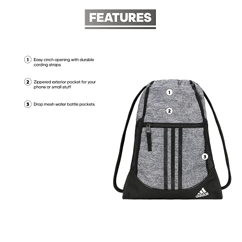 adidas Alliance 2-Mochila Bolsa, Jersey Onix Gris/Negro/Blanco, Talla única Unisex Adulto