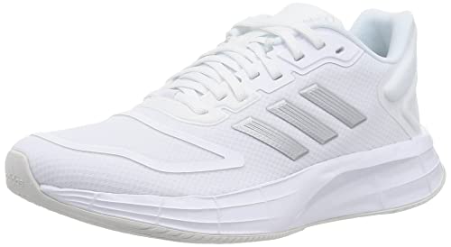 adidas Duramo 10, Running Shoe Mujer, Cloud White/Silver Metallic/Grey, 38 EU