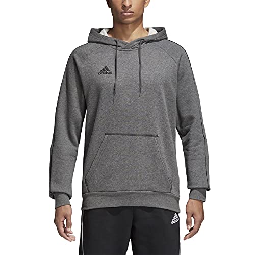 adidas Men's Soccer Core18 Hoody, Dark Grey Heather/Black, X-Small