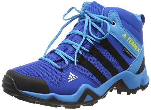 adidas Terrex Ax2R Mid CP K, Zapatillas de Marcha Nórdica Unisex Adulto, Azul (Blue Beauty/Core Black/Shock Yellow Blue Beauty/Core Black/Shock Yellow), 39 1/3 EU