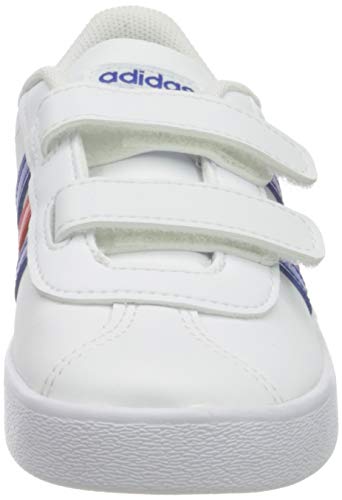 adidas VL Court 2.0 CMF, Sneaker Unisex bebé, Cloud White/Team Royal Blue/Vivid Red, 25.5 EU