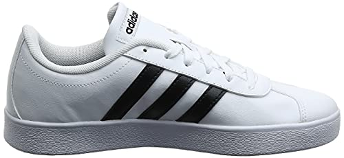 Adidas VL Court 2.0 K, Zapatillas Unisex Niños, Blanco (Footwear White/Core Black/Footwear White 0), 35 EU