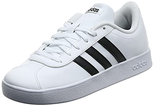 Adidas VL Court 2.0 K, Zapatillas Unisex Niños, Blanco (Footwear White/Core Black/Footwear White 0), 35 EU