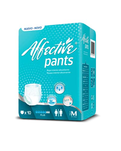 Affective Pants Ropa Interior Absorbente Unisex Plus Talla M - 60 Pants (6 Bolsas De 10 Unds)