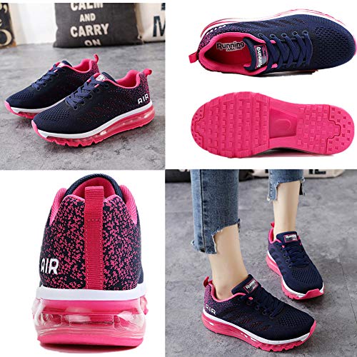 Air Zapatillas de Running para Hombre Mujer Zapatos para Correr y Asfalto Aire Libre y Deportes Calzado Unisexo Blue Plum 42