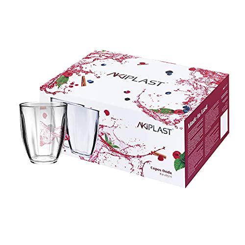 AKIPLAST ONDA - Caja 6 Vasos Policarbonato Resina 48,5Cl