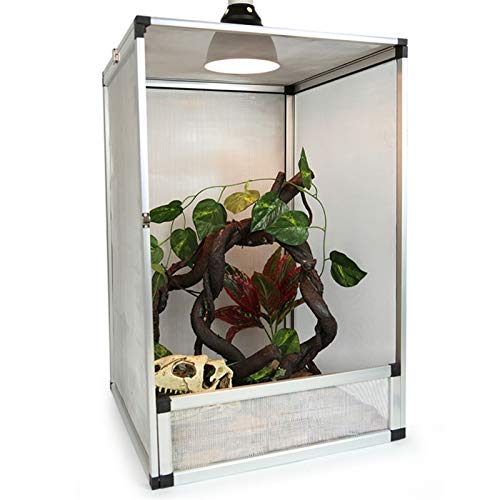 Aleación de aluminio camaleón nido, ventilación ecología lluvia bosque mascota hábitat lagarto serpiente cría cria casa reptil tienda reloj de metal tanque vivo vivirium ( Size : 32*32*46CM )