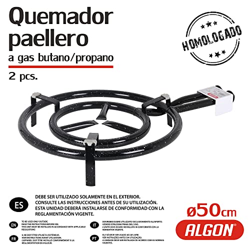 Algon la Estrella Quemador PAELLERO a Gas BUTANO/PROPANO, Multicolor, Ø 50 cm (VEN8435133898286)