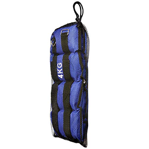 ALLPER Pack de 2 Pesas de 4 Kilos. para Tobillos y/o muñecas, TAMAÑO: 38 x 12. para Correr, Gimnasio, Footing. Correas Ajustables, Transpirable. Máxima Comodidad.