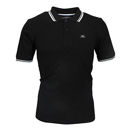 Alpha Industries 166602 95 Camisa de Polo, Black/White, M para Hombre