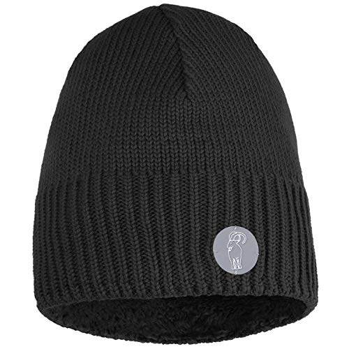 ALPIDEX Gorro Punto Invierno Mujer Hombre Caliente Banda Interior Suave Gorro Tejido, Color:Negro