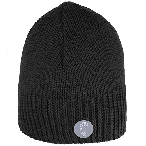 ALPIDEX Gorro Punto Invierno Mujer Hombre Caliente Banda Interior Suave Gorro Tejido, Color:Negro